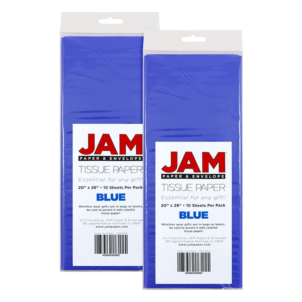 JAM Paper 20" x 26" Tissue Paper, 2 Packs of 10 Sheets